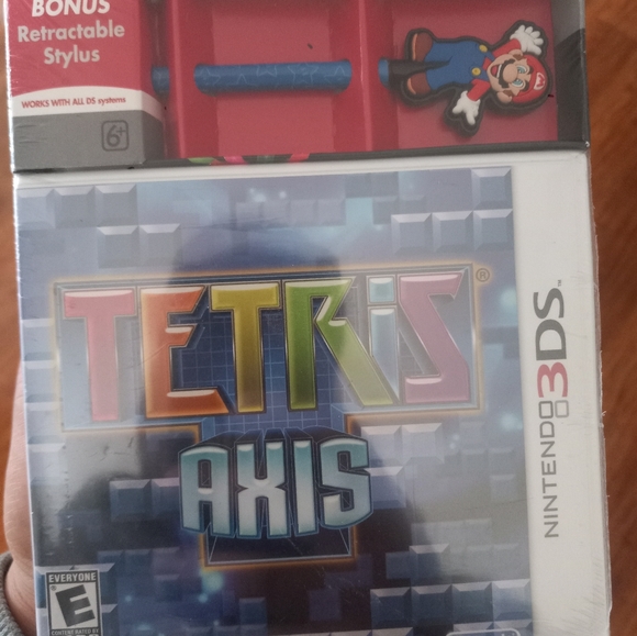 Tetris Axis Nintendo 3DS & Retractable Mario Stylus New Sealed Rare - Picture 2 of 12